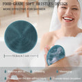 INNERNEED Food-Grade Soft Silicone Body Scrubber Shower Brush, Dark Green | Handheld Cleansing Skin Brush, Gentle Exfoliating and Lather Well,