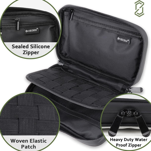 OZCHIN Smell Proof Bag Pocket Bag Activated Carbon Fiber 8'' x 5'' Portable Carry Pouch for Travel (Grey)