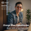 Goiteia Blue Light Blocking Glasses-Orange/Pink/Red Blue Light Glasses for Men Women, Easier Sleep and Migraine Relief