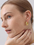 FRUMOS 18K Gold Plated Chunky Hoop Earrings for Women Fashion Thick Gold Hoops Set Jewelry for Birthday Christmas Gifts Gold Mulberry Shape Hoop