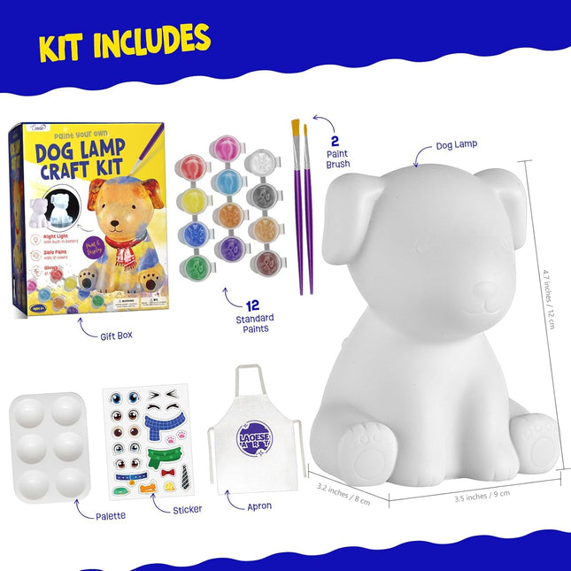 Paint Your Own Dog Lamp Kit, Art Supplies Arts & Crafts Kit, Painting Kit for Ki