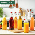 8 Pack [1 Liter / 33 Fl. Oz.] Swing Top Glass Bottles W/ Airtight Stopper Lids â Flip Top Brewing Bottle for Fermentation, Kombucha, Mead,