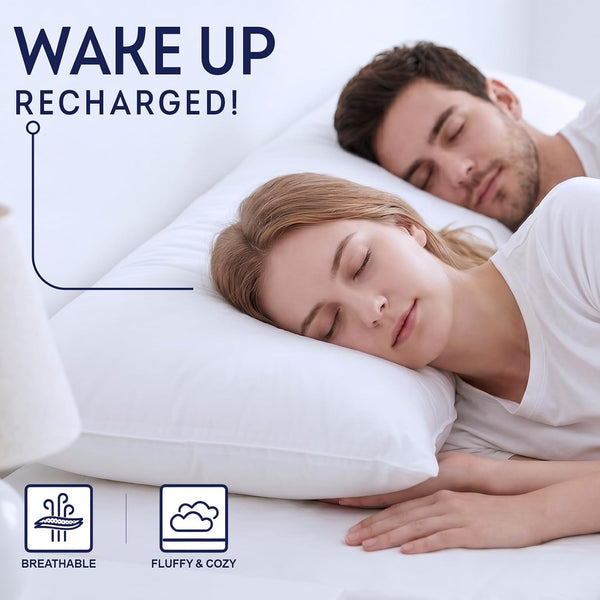 DOWNCOOL Large Body Pillow Insert- Breathable Full Body Pillow for Side Sleeper - Soft Long Bed Pillow for Adults - 20 x 54 inch (White) White