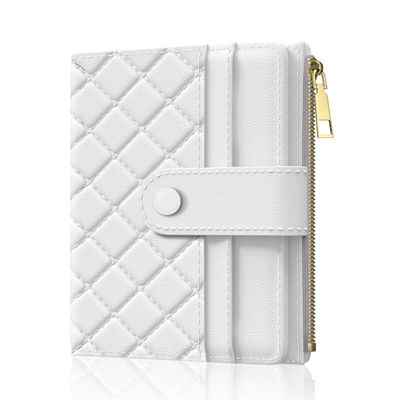 Womens Wallet, RFID Small Slim Wallets for Women, Compact Credit Card Holder, Cute Leather Bifold Ladies Purse with Zipper Coin Pocket and ID