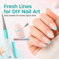Beetles Gel Polish Nail Art Liner Brushes 5Pcs Painting Art Design Pen Set | Diamond Application Rhinestone Handle Dotting Drawing Sizes 5 7 9 11