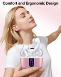 TAGRY Bluetooth Headphones True Wireless Earbuds 60H Playback LED Power Display Earphones with Wireless Charging Case IPX5 Waterproof in-Ear Ear