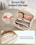 BAGSMART Travel Makeup Bag, Make up Bag with Multiple Compartments for Organizer, Durable & Compact Cosmetic Organizer for Women for Travel