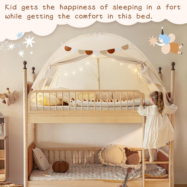 Twin Bed Tent Canopy for Kids Toddler Tents Indoor Bed Bunk Sleep Tents | Twin Size Bed Tent Dream Playhouse Privacy Blackout Portable Drafty Room