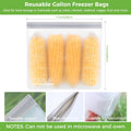 SPLF 6 Pack Reusable Gallon Freezer Bags Dishwasher Safe, BPA FREE Reusable Food Storage Bags, Extra Thick Leakproof Silicone Free 1 Gallon Bags
