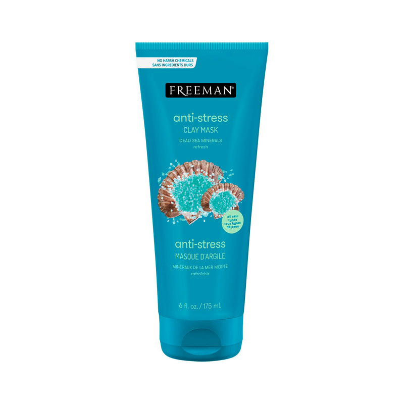 Freeman Anti-Stress Clay Mask, Dead Sea Mineral Face Mask, Lavender & Sea Salt Balance & Calm Skin, Unclog Pores, Facial Mask for All Skin Types,