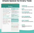 Taja To Do List Notepad, Undated Daily Planner for Work and Goal Setting a-Greenery Sway 1 Pack