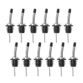 AOZITA 12 Pack Classic Bottle Pourers, Stainless Steel Liquor Pour Spouts Tapered Spout - Liquor Pourers with Rubber Dust Caps for Alcohol, Olive