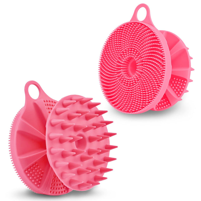 INNERNEED 2-In-1 Silicone Body Scrubber and Scalp Massager Shampoo Brush, Food-G