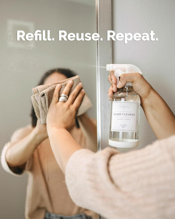 Vine Creations Glass Spray Bottles, 2 Pack Refillable Spray Bottles for Cleaning Solutions, Clear Spray Bottle for Plants, Water Spray Bottle
