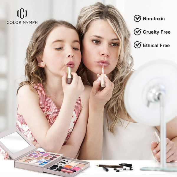 Color Nymph Makeup Kit for Women Full Kit Makeup Gift Set All in One Makeup Kit with 24 Colors of Eyeshadow, Makeup Brushes, Lip Glosses, Eyeliner