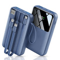 Portable Charger with Built in Cable, 15000mAh Power Bank, 22.5W Fast Charging, 6 Outputs, Slim Travel Essential Battery Pack with LED Display,