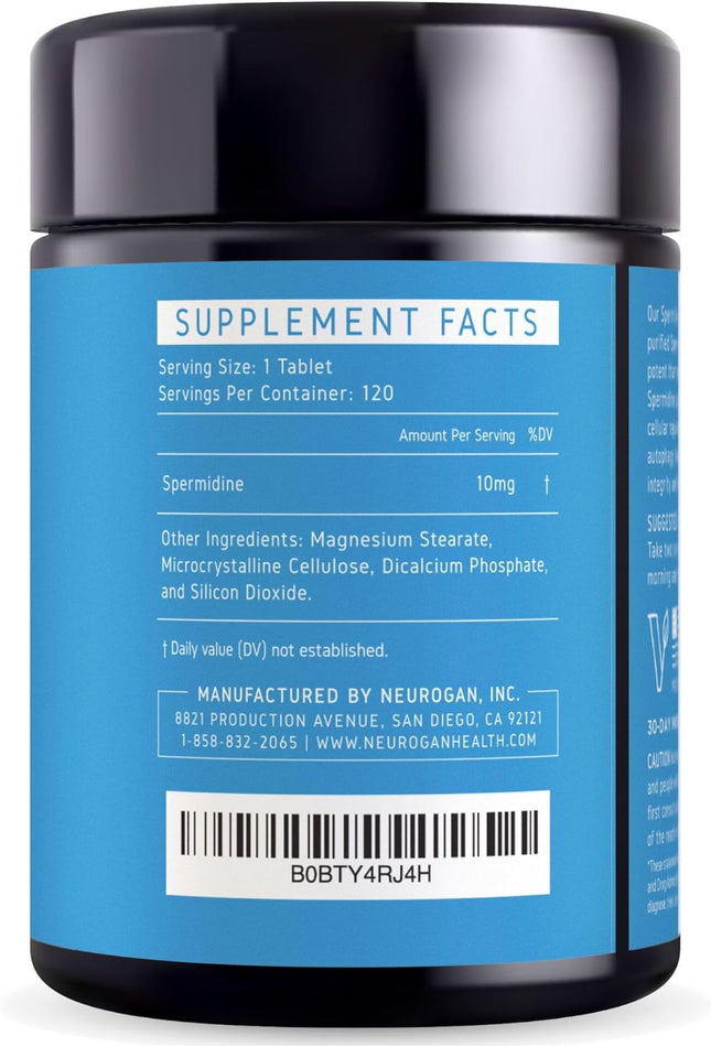 Neurogan Spermidine Supplement - 1200Mg - 99% Pure 100X More Potent than Rice & 