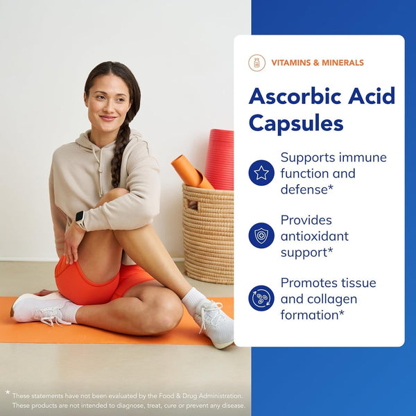 Pure Encapsulations Ascorbic Acid Capsules - 1,000 Mg Vitamin C - Antioxidant & Immune Support* - High-Potency Vitamin C - Vegan & Non-Gmo - 90