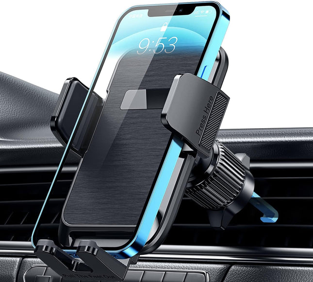 Qifutan Phone Mount for Car Vent [Upgraded Metal Clip] Cell Phone Holder Car Hands Free Cradle in Vehicle Car Phone Hold
