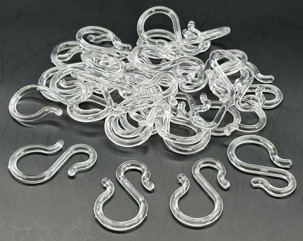 24PCS 1.7〞Clear Plastic Punch Bowl Cup S Hooks Hangers