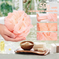 Bath Loofah Sponge Body Scrubber Shower Sponge Exfoliating Mesh Pouf Shower Ball Bath Sponges for Women and Men Bathing Accessories (4Pack 50G