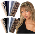Huachi Headbands for Women Non Slip 16 Pack Trendy Women Headbands Cheetah Print, Elastic Hair Bands Soft Cloth Fabric Fashion Hair Accessories