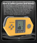 Retro Block Game Console Cool Shape 26 Brick Games Silicone Button Powered by 2*AAA Batteries Speed/Difficulty Can Be Adjusted Handheld Game Toy