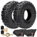 FVRITO 2 Pack of 4.10-4 410-4 4.10/3.50-4 Tire with Inner Tube for Lawn Mowers Garden Rototiller Snow Blower Mowers Hand Truck Wheelbarrow Go Cart