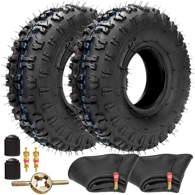 FVRITO 2 Pack of 4.10-4 410-4 4.10/3.50-4 Tire with Inner Tube for Lawn Mowers G