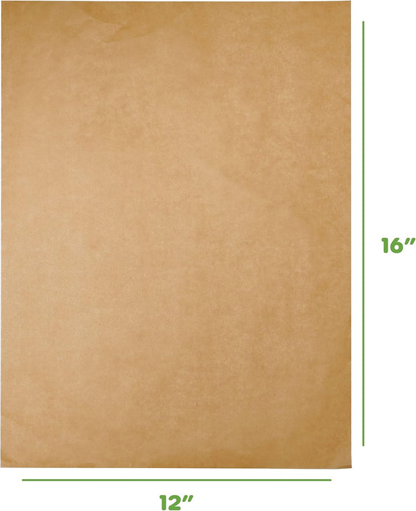 GUSTO 12 x 16 Inch Pre-Cut Parchment Paper Sheets [200 Count] Unbleached, Non-Stick Baking Paper for Cooking & Baking - Kraft (Formerly Comfy