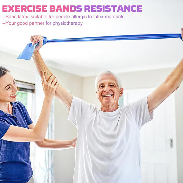 Resistance Bands, 5 Pcs Exercise Bands Elastic Stretch Bands for Fitness Yoga Pilates Stretching Strength Training, Workout Bands for Women and