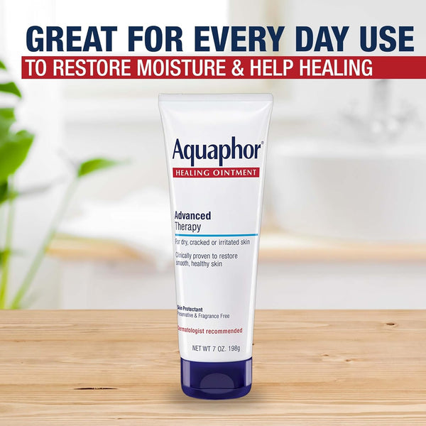 Aquaphor Healing Ointment Advanced Therapy Skin Protectant, Dry Skin Body Moisturizer, 7 Oz Tube 7 Ounce (Pack of 1)