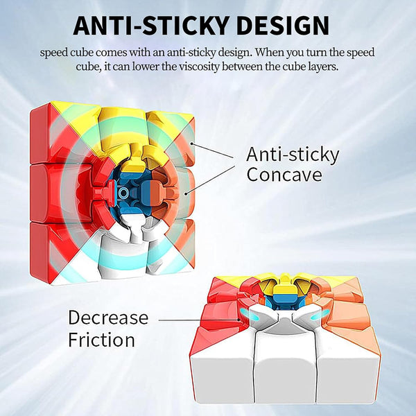 CFMOUR Speed Cube 3x3x3 - Moyu Meilong 3C, Stickerless Magic Cube | Fast Turning, Durable, Brain Teaser, Birthday Party Gift, Vivid Colour, 3D