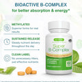 Igennus High Absorption Super B-Complex Methylated & Active B Vitamins | Sustained Release, Clean Label, Energy, Mood & Cognitive Performance,