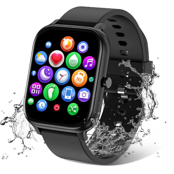 Smart Watch for Men Women Compatible with iPhone Samsung Android Phone 1.83 inch Full Touch Screen IP68 Waterproof Bluetooh Fitness Tracker Heart