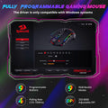 Redragon Gaming Mouse, Wireless Mouse Gaming with 8000 DPI, PC Gaming Mice with Fire Button, RGB Backlit Programmable Ergonomic Mouse Gamer,