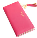 Valentoria Womens Wallet Cute Elegant Long Slim Card Holder Case Minimalist Coin Purse Thin Tassels Zip Clutch Wallets for Girls Ladies L Barbie Pink