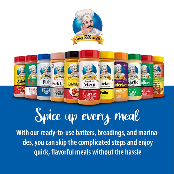 Chef Merito Carne Asada Meat Seasoning, 14 Ounce Meat 14 Ounce (Pack of 1)