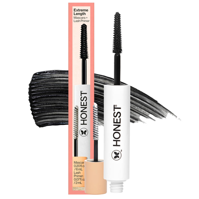 Honest Beauty 2-In-1 Extreme Length Clean Mascara + Lash Primer | Lengthening + 