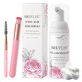 BREYLEE Eyelash Cleanser, Shampoo Foam & Brushes Eyelid Cleanser for Makeup Remover Paraben & Sulfate Free for Salon and Home Use(60Ml, 2 Fl Oz)