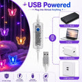 Butterfly Curtain Fairy Lights USB Plug in,8 Modes 120 LED 19.7FT Firefly Twinkle Timer String Lights with Remote, Waterproof Copper Wire for