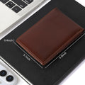 Slim Minimalist Mens Bifold Wallet, RFID Blocking Genuine Leather Wallet for Men with ID Window and 8 Cards Slot.ï¼ˆCoffeeï¼‰