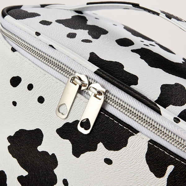 KITENROM Portable Makeup Bag Cow Printed Cosmetic Bags for Women Medium Pouch Case Purse Make up Organization Waterproof (Print Cow)