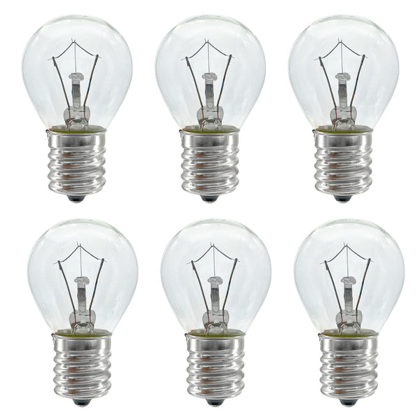 Lava Lamp Bulb, 6 Pack 25 Watt Lava Lamp Light Bulb, S11 E17 Base 120 Volt Lava Lamp Replacement Bulb for 14.5 Inch Glitter and Lava Lamps -