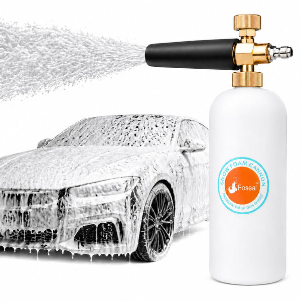 Foseal Adjustable Snow Foam Cannon with Heavy Duty Brass Knob, Quick Release Foam Blaster for Pressure Washer Gun, 1L Bottle