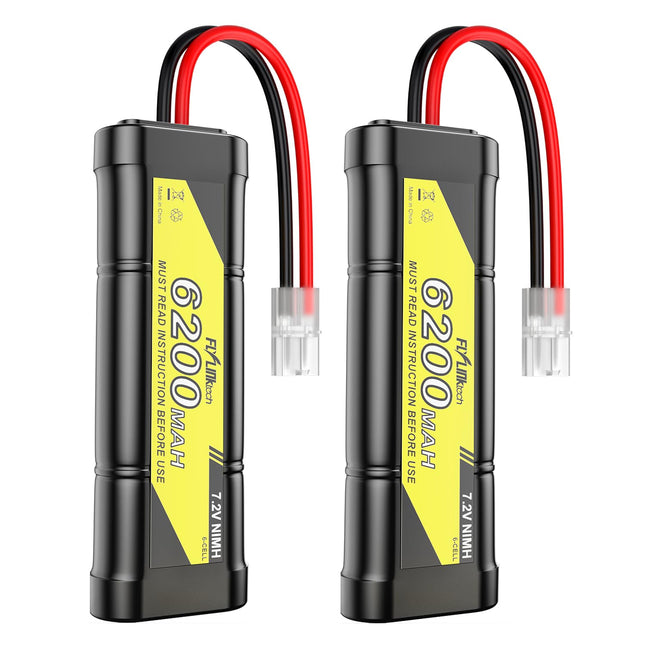 7.2V 6200Mah NIMH Battery for RC Cars, 6-Cell Flat Rechargeable Battery Pack, Replacement Hobby Battery with Tamiya Conn
