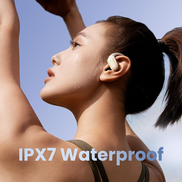 Open Ear Headphones Earbuds Wireless - 5.4 Bluetooth Ear Buds with LED Digital Display IPX7 Waterproof, Wireless Headphones Touch Control Air