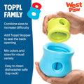 West Paw Zogoflex Toppl Interactive Treat Dispensing Dog Puzzle Play Toy, 100% Guaranteed Tough, It Floats!, Made in USA, Small, Granny Smith