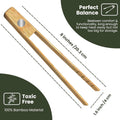 Toaster Tongs With Magnet | Kitchen Utensils For Cooking and Holding Toast Bacon Muffin Bagel Bread | 8 Inch Long Natural Non Toxic Bamboo 1 pc -