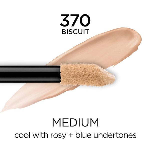 L'Oreal Paris Makeup Infallible Full Wear Waterproof Matte Concealer, Full Coverage, Biscuit, 0.33 fl. oz. 370 BISCUIT 0.33 Fl Oz (Pack of 1)